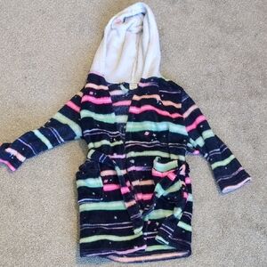 Colorful Striped Hooded Robe